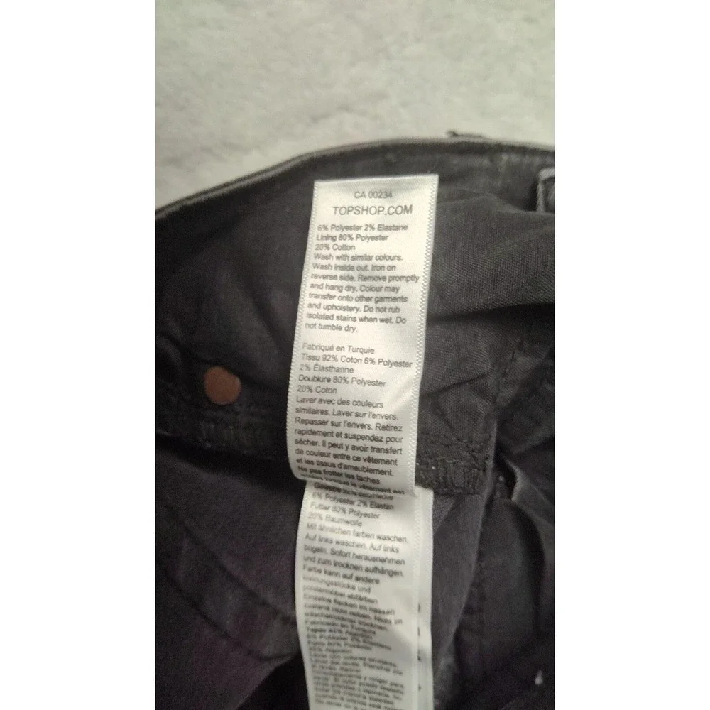 Topshop Jamie Skinny Fit Jeans Womens Size 31 x 28 Dark Gray Stretch Petite
